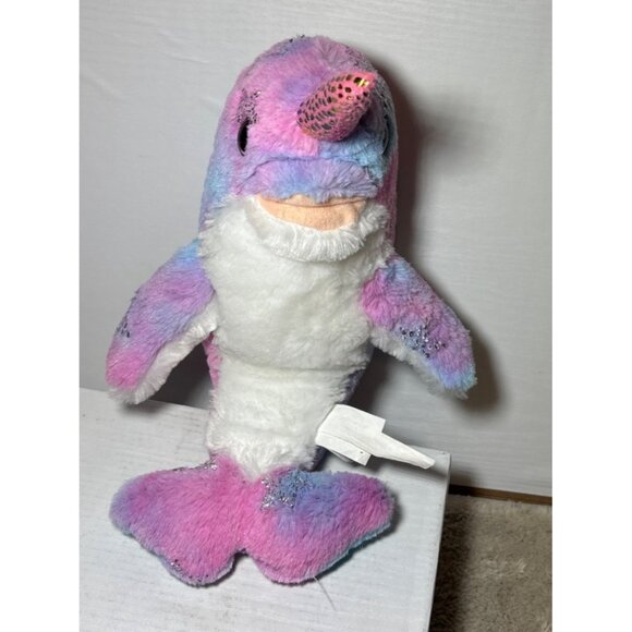 Ripleys Believe It Or Not Narwhal Plush Toy Blue Pink White Ocean 10" Sitting - Picture 2 of 9